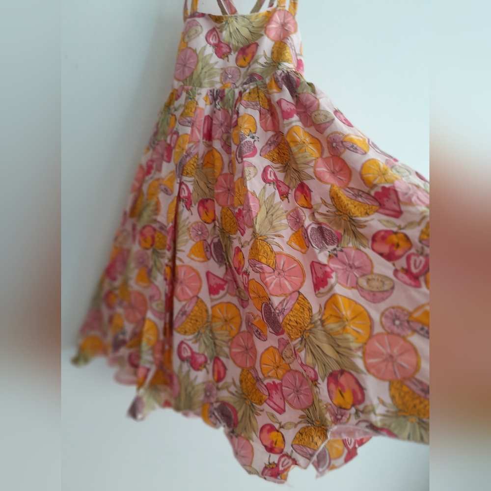 Colorful Fruit Print Strappy Sundress Size 4 - Picture 3 of 11